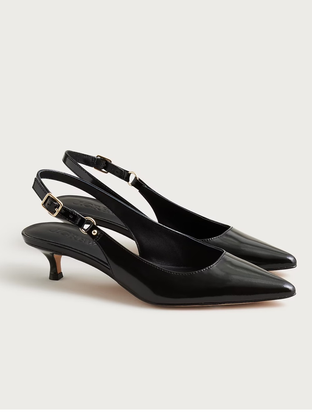 J.crew Robin slingback heels in spazzolato patent genuine leather